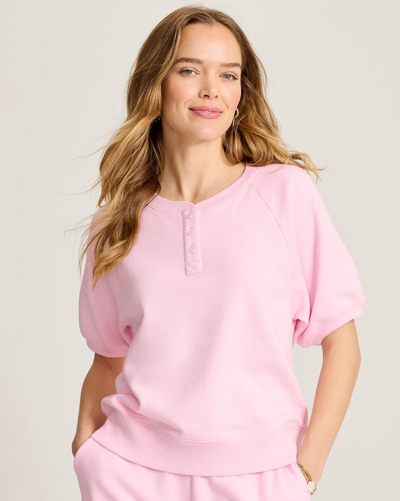 Marina Del Mar Short-Sleeve Henley Top