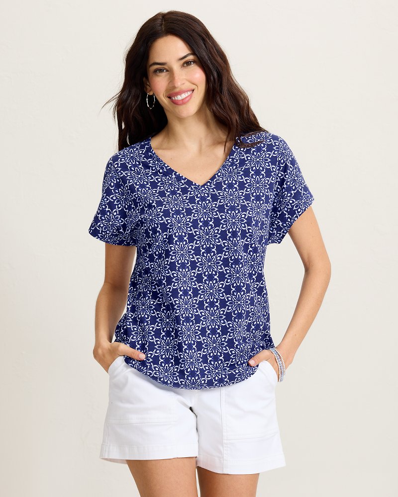 Kauai Coastal Tiles V-Neck T-Shirt