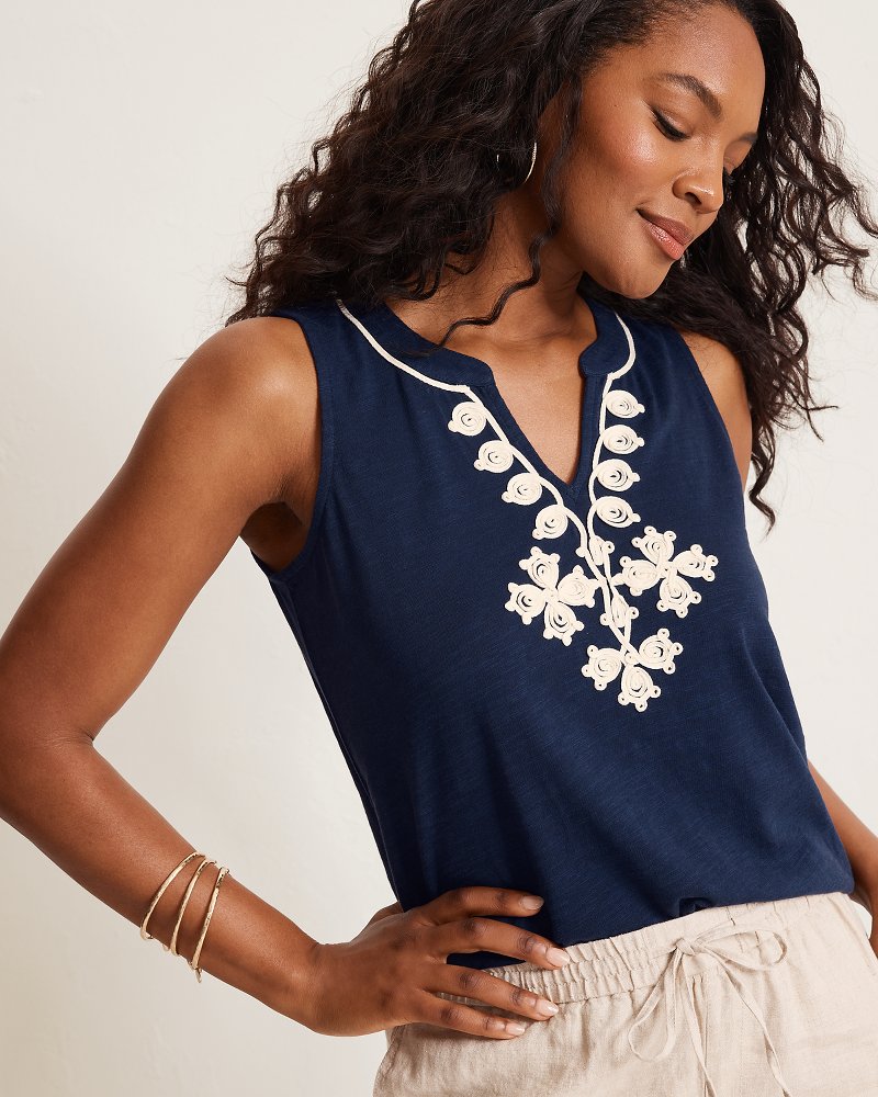 Gem Coast Embroidered Tank Top