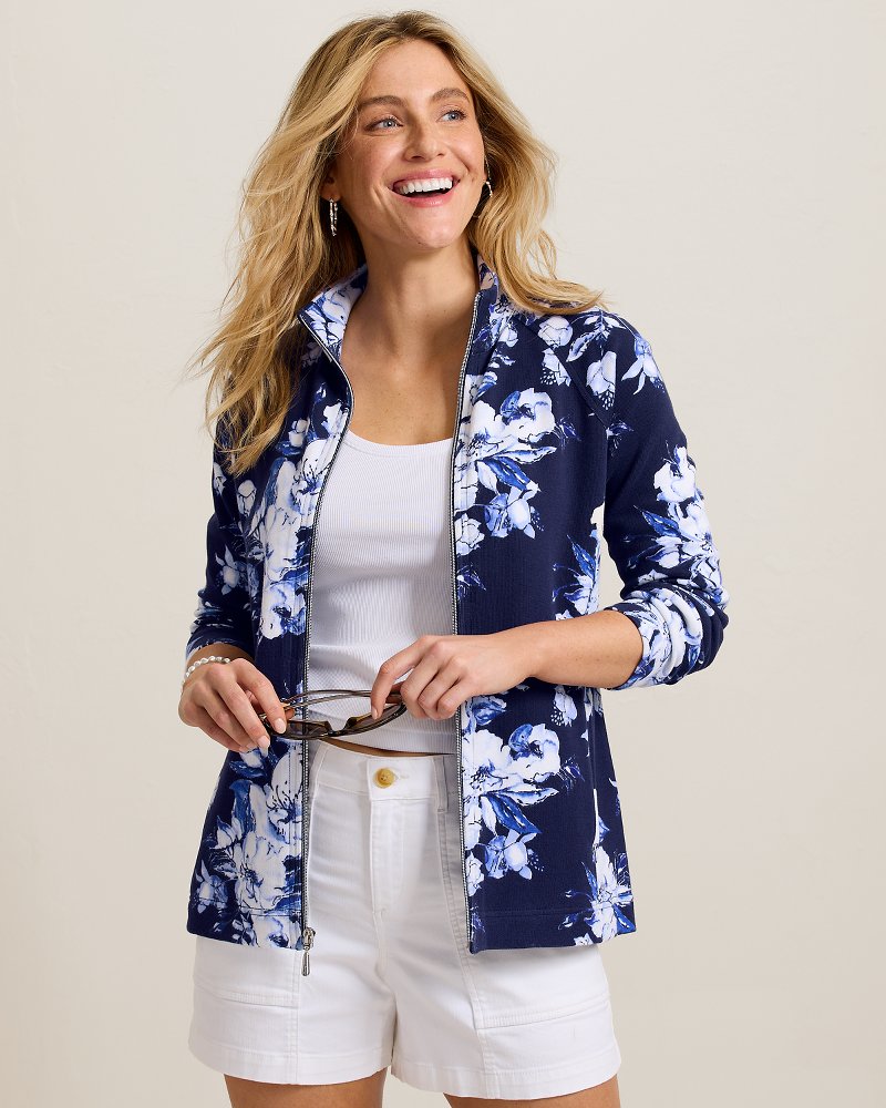 Aruba Floral Gardens Full-Zip Sweatshirt