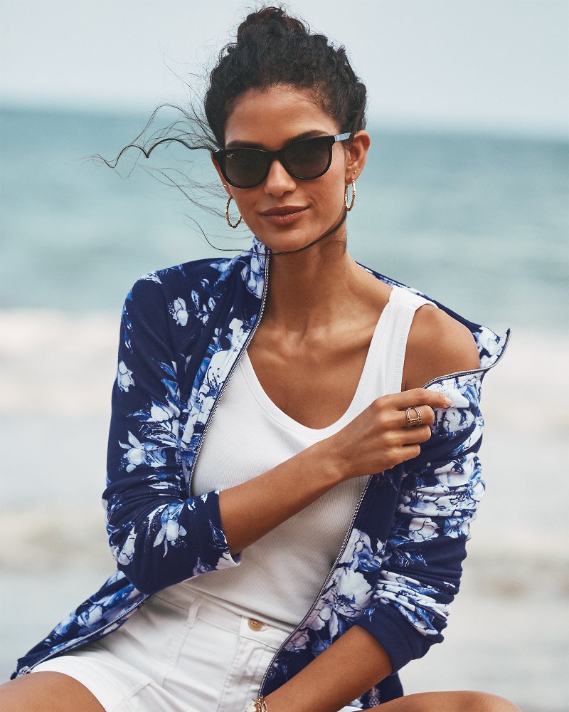 Aruba Floral Gardens Full-Zip Sweatshirt