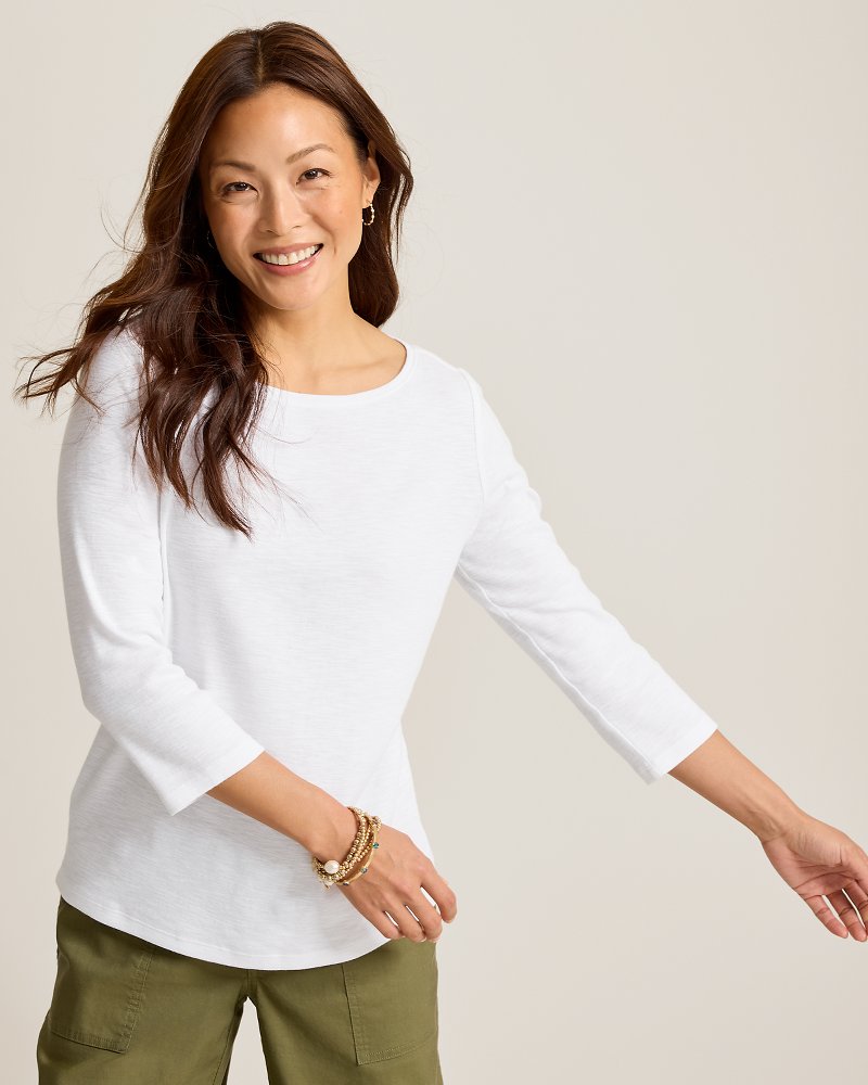 Ashby Isles Bateau-Neck 3/4-Sleeve T-Shirt thumbnail 4