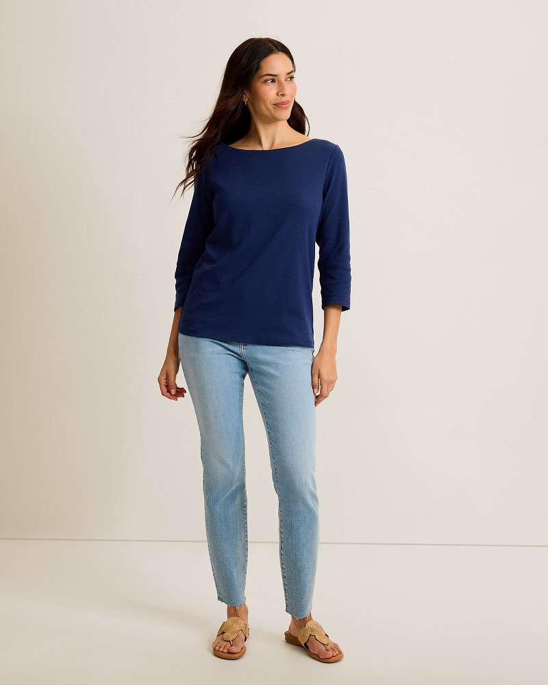 Ashby Isles Bateau-Neck 3/4-Sleeve T-Shirt