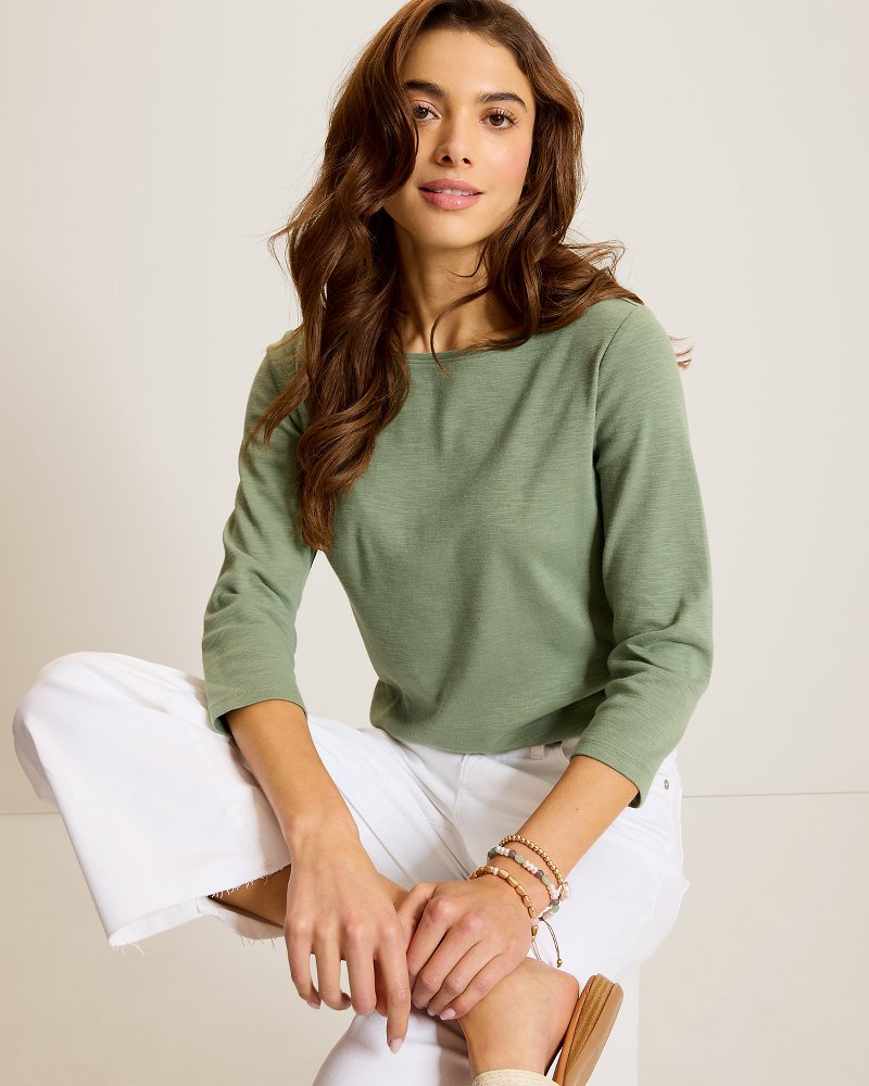 Ashby Isles Bateau-Neck 3/4-Sleeve T-Shirt