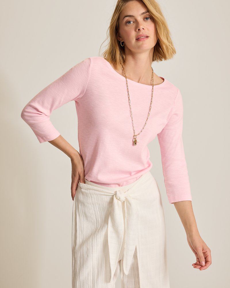 Ashby Isles Bateau-Neck 3/4-Sleeve T-Shirt