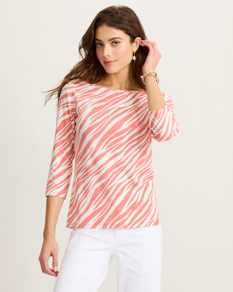 Ashby Isles Coastal Zebra 3/4-Sleeve T-Shirt