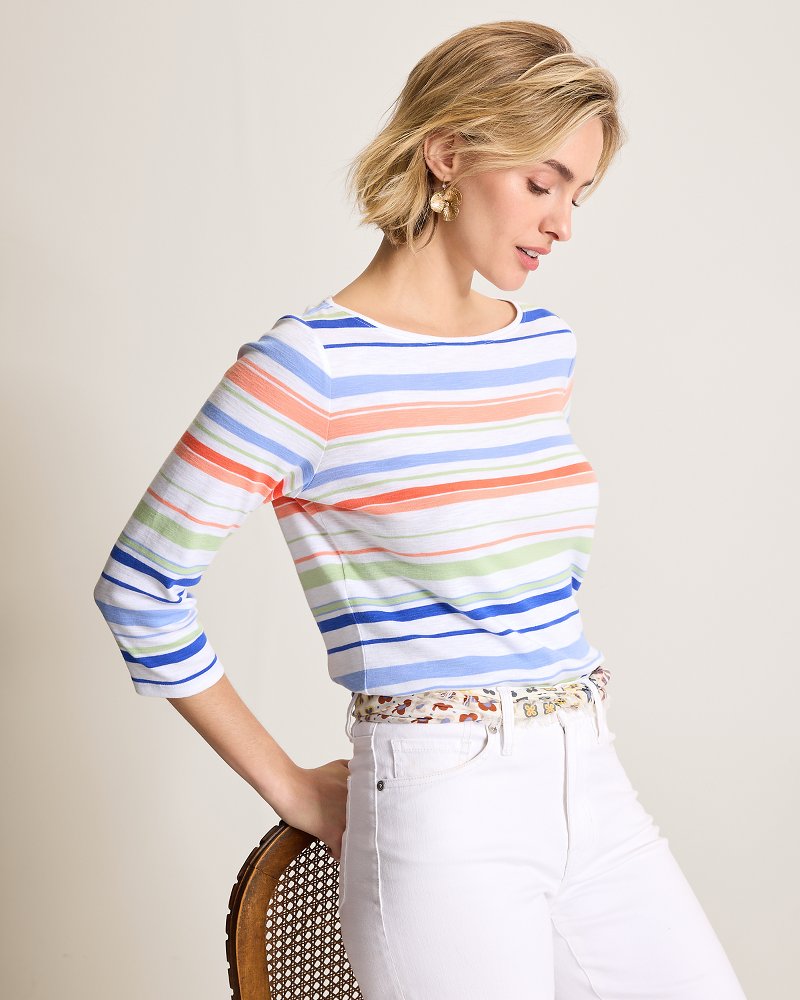 Ashby Isles Nautical Stripe 3/4-Sleeve T-Shirt thumbnail 4