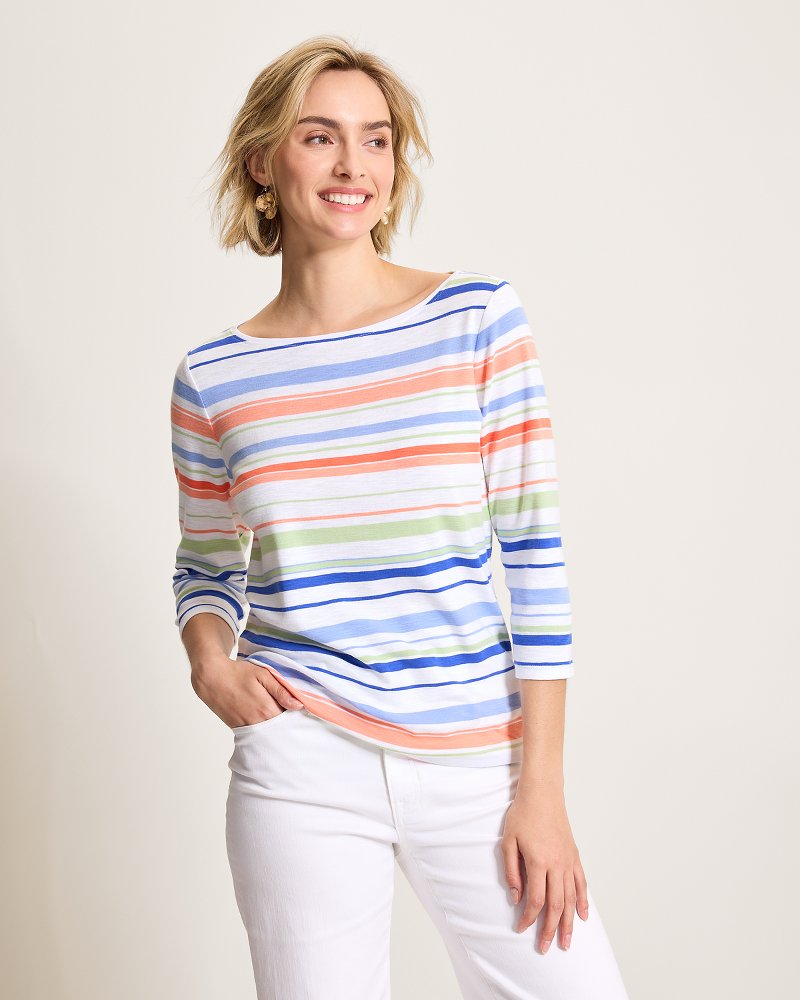 Ashby Isles Nautical Stripe 3/4-Sleeve T-Shirt thumbnail 6