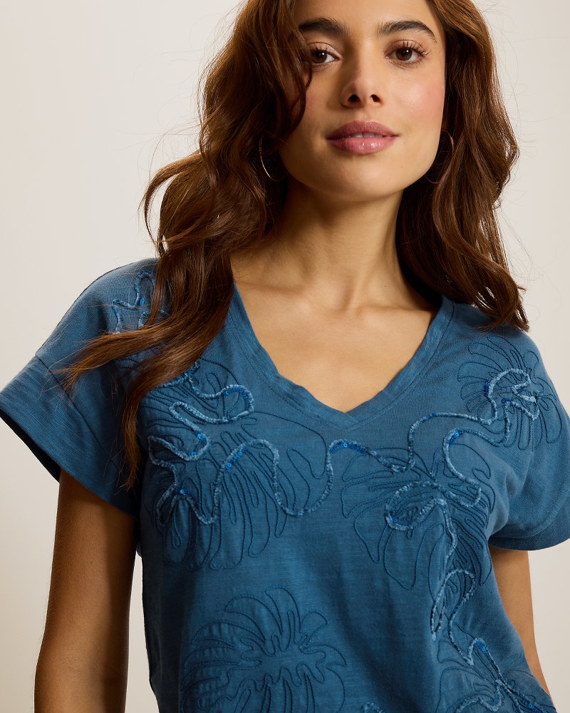 Embellished Monstera Lux T-Shirt