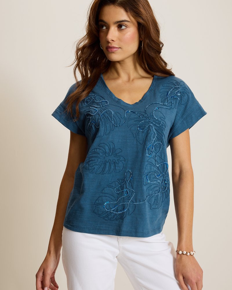 Embellished Monstera Lux T-Shirt