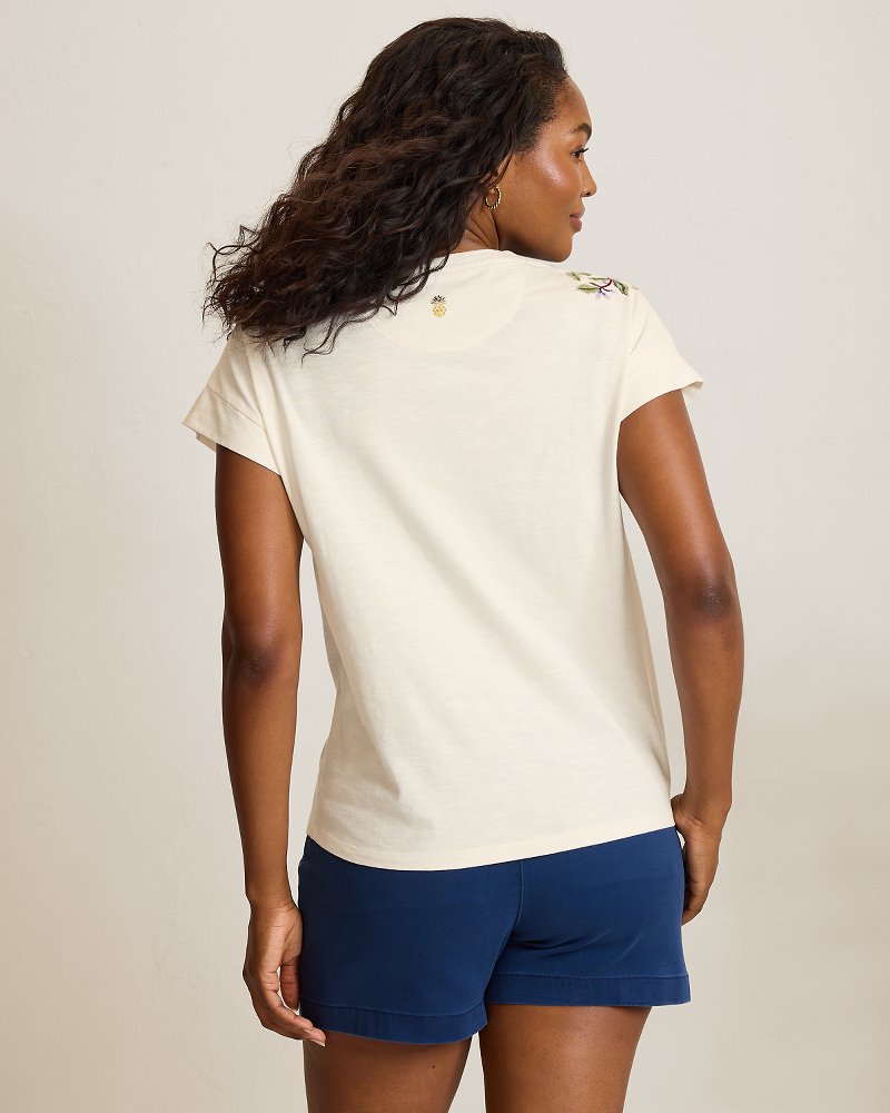 Ocean Petals Embroidered Lux T-Shirt thumbnail 3