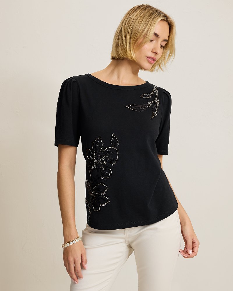 Botanical Breeze Puff-Sleeve Lux T-Shirt
