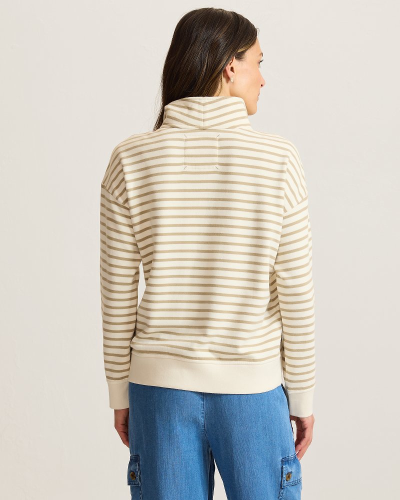 Marina Del Mar Stripe Mock Sweatshirt thumbnail 3