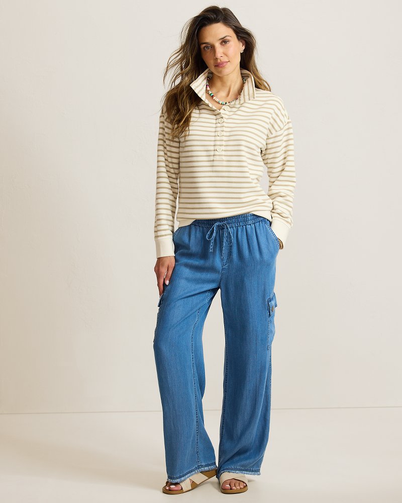 Marina Del Mar Stripe Mock Sweatshirt thumbnail 4