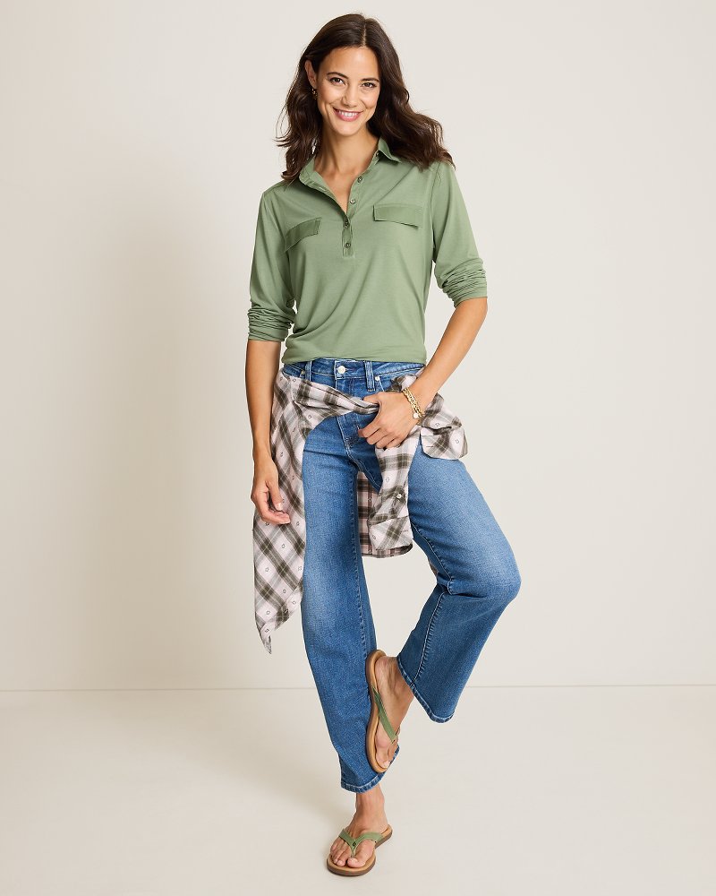 Kauai Satin Trim Long-Sleeve T-Shirt