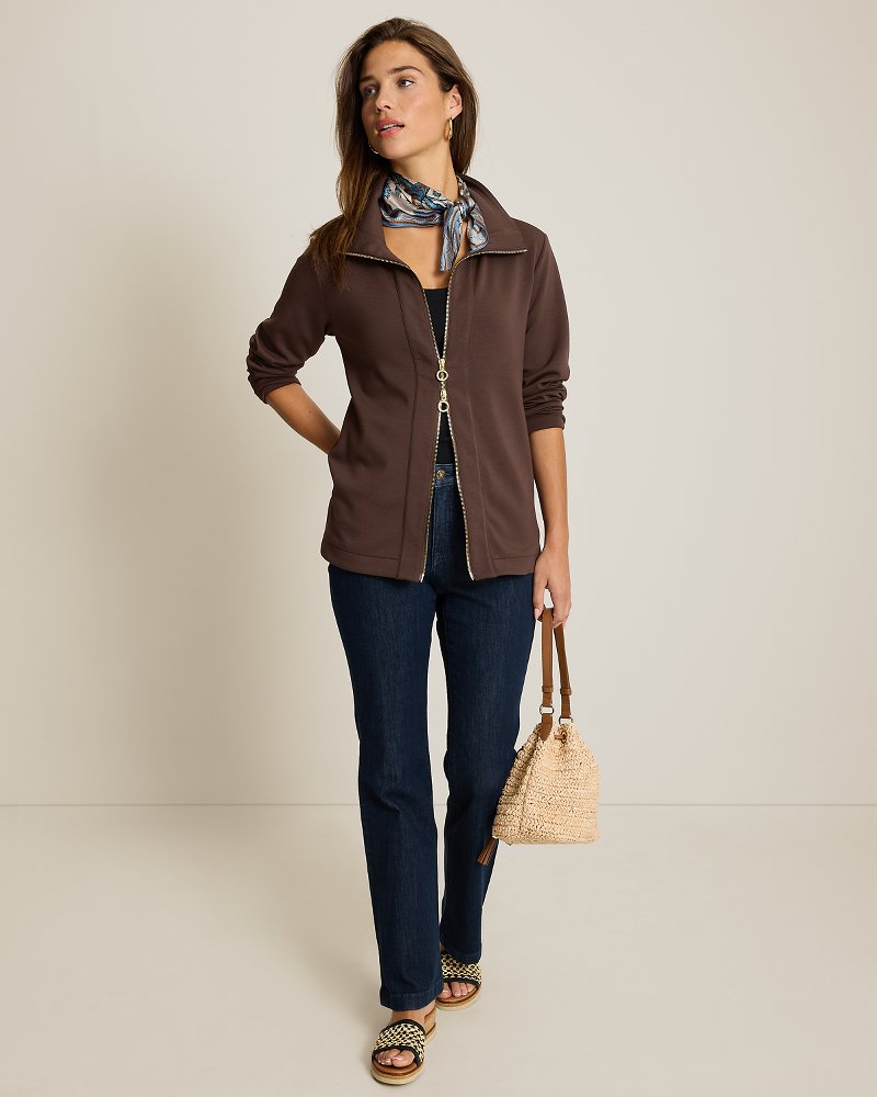 Palm Voyage Funnel Neck Full-Zip Jacket