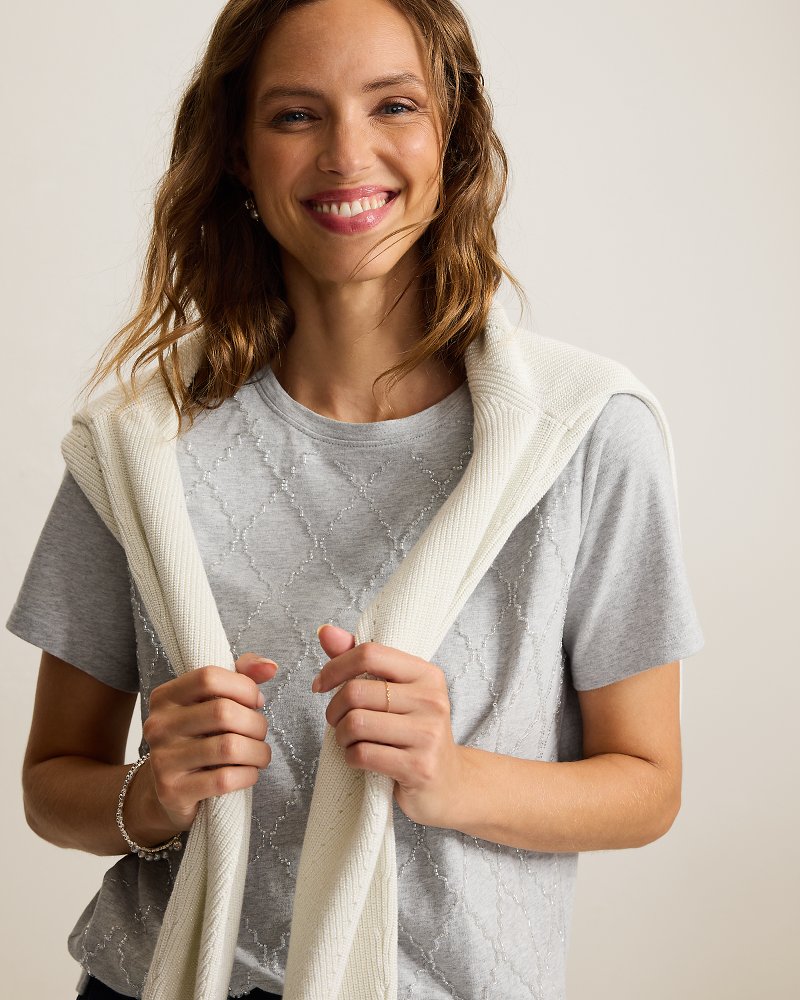 Beaded Argyle Lux T-Shirt