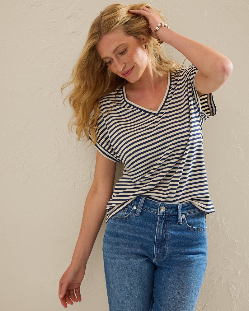Kauai Stripe V-Neck T-Shirt