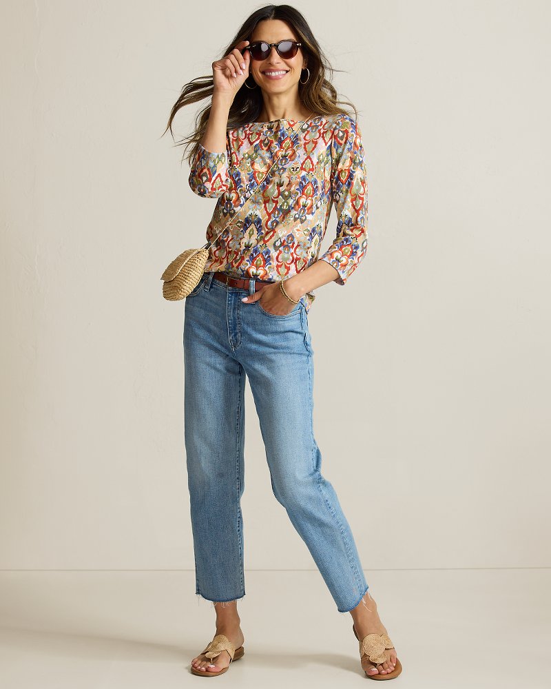 Ashby Isles Ikat Hideaway Bateau-Neck T-Shirt