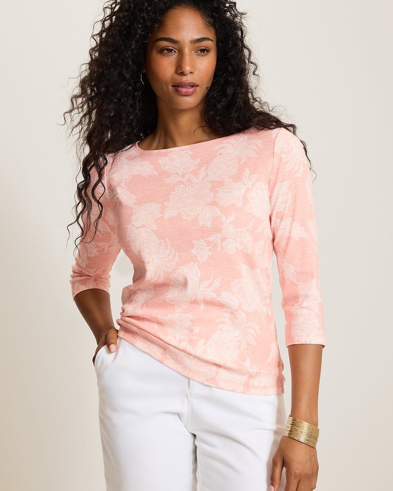 Ashby Isles Breezy Blooms Bateau-Neck T-Shirt