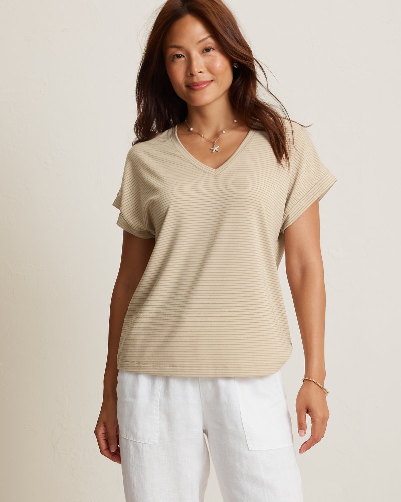 Kauai Lurex V-Neck T-Shirt