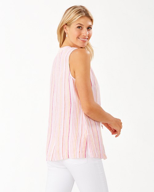 Vitamin Sea Stripe Linen Sleeveless Tunic
