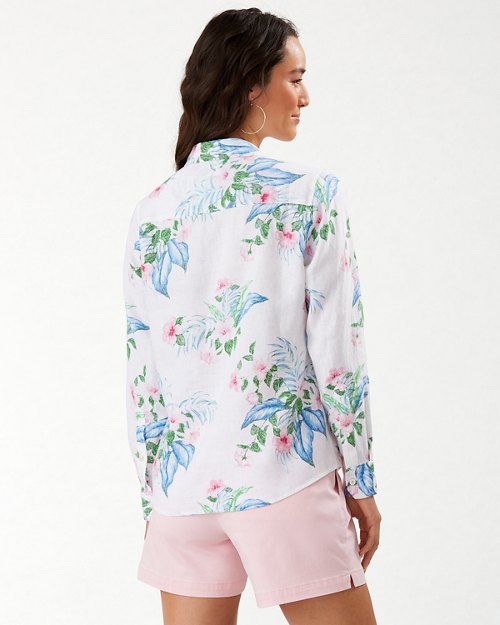 Flora Frond Long-Sleeve Linen Shirt