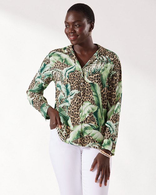 Palm Valley Long-Sleeve Silk Shirt