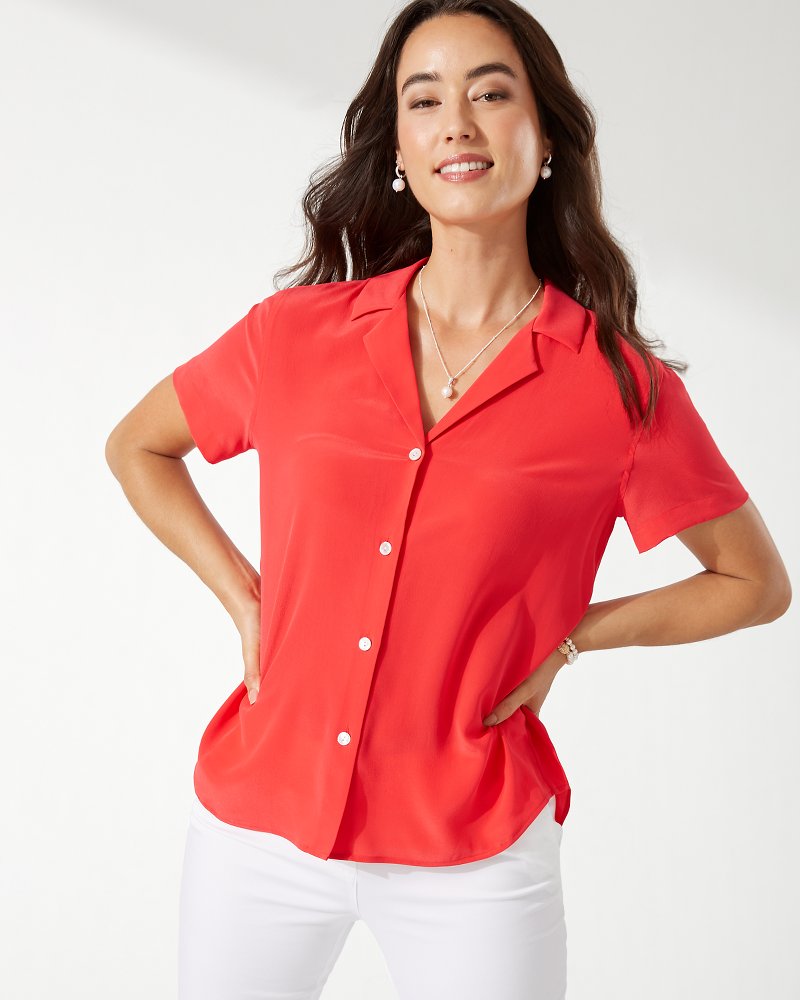 women's silk camp shirts