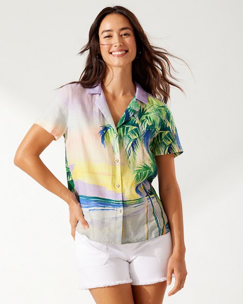 Artist Series '22 Watercolor Palms Linen Camp Shirt