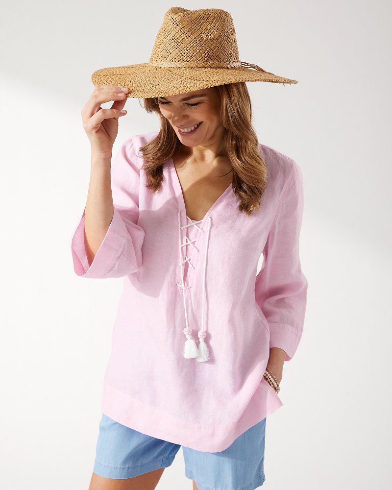 Coastalina ¾-Sleeve Linen Tunic