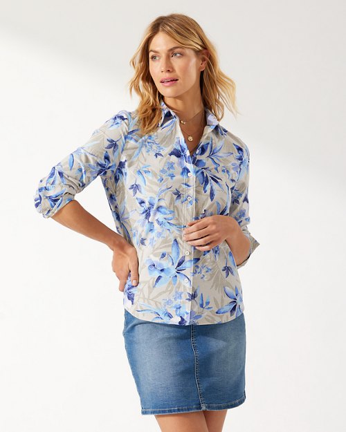 Floral Flirtini Cord Long-Sleeve Shirt