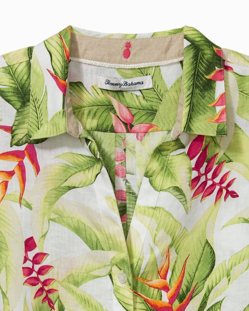 Women's Calypso Fronds Linen Camp Shirt