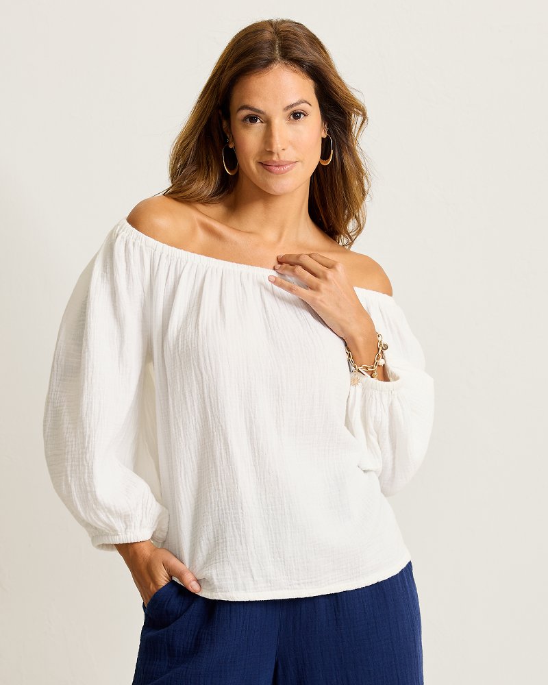 Island Gauze™ Off-the-Shoulder Top