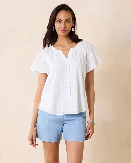 Illusion Frond Short-Sleeve Top