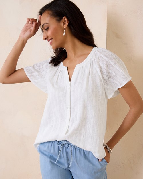Illusion Frond Short-Sleeve Top