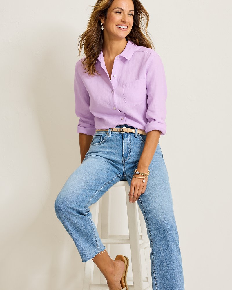 Thumbnail for Coastalina Linen Relaxed Top