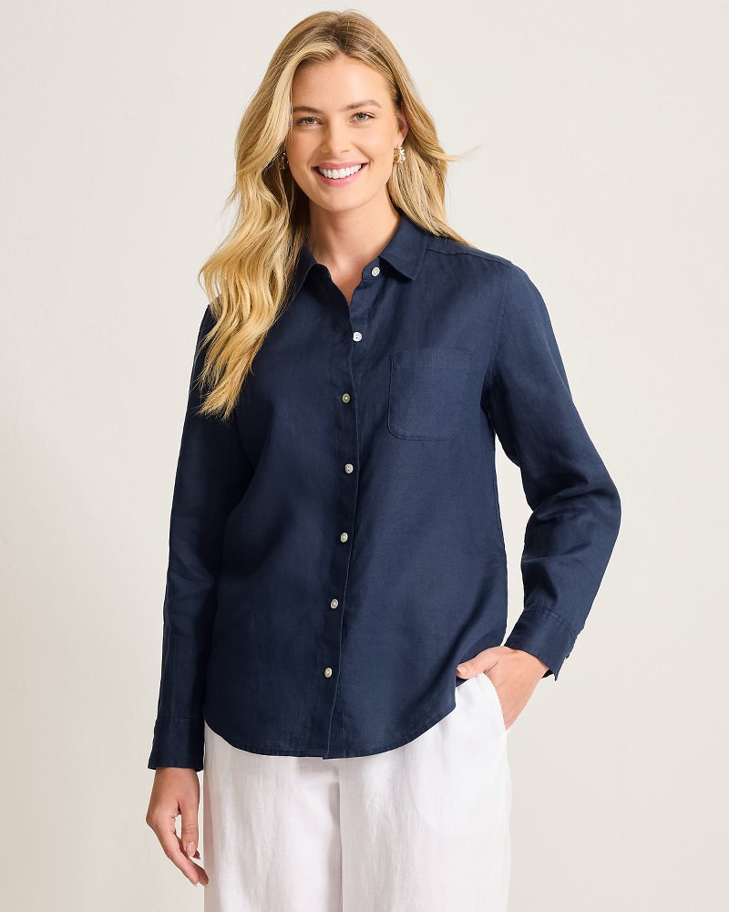 Thumbnail for Coastalina Linen Relaxed Top