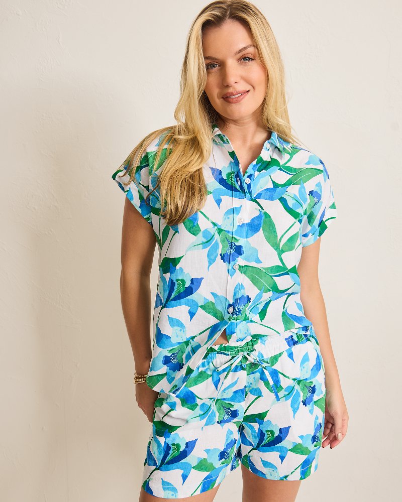 Coastalina Linen Seaside Brights Camp Shirt