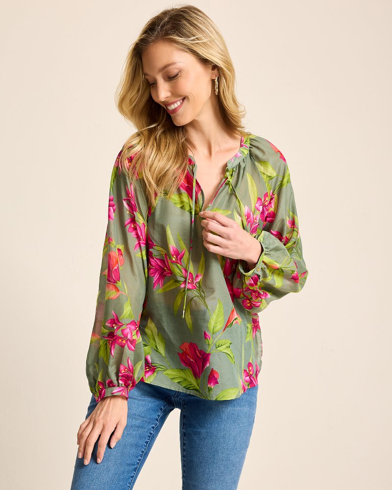 Agua Amara Lavish Blooms Peasant Top