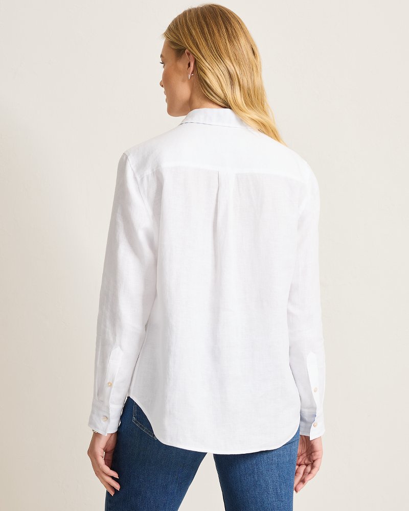Thumbnail for Coastalina Linen Popover Top