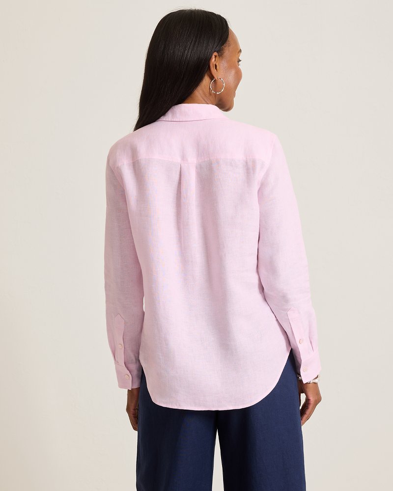 Thumbnail for Coastalina Linen Popover Top