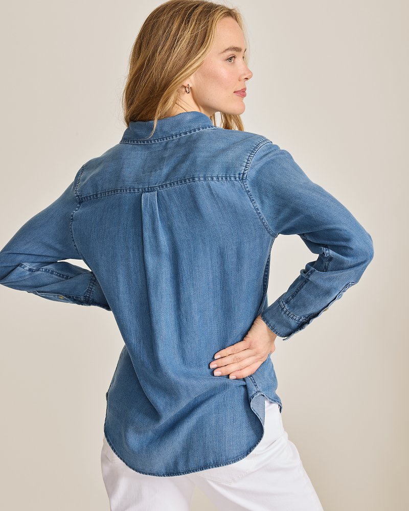 Chambray O'Lei Linen-Blend Relaxed Shirt