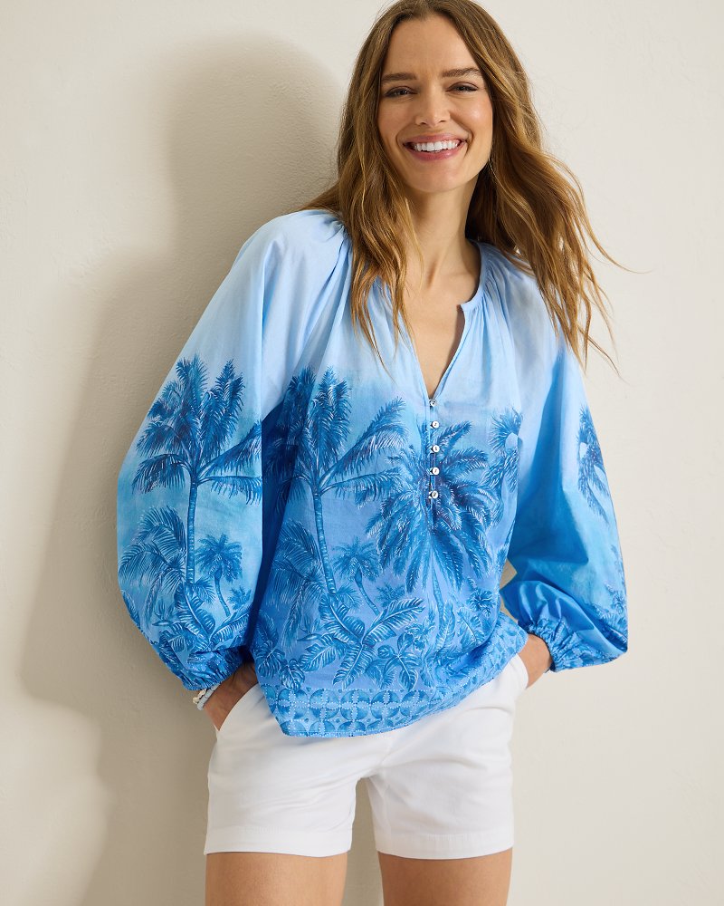 Hibiscus Hues Peasant Top