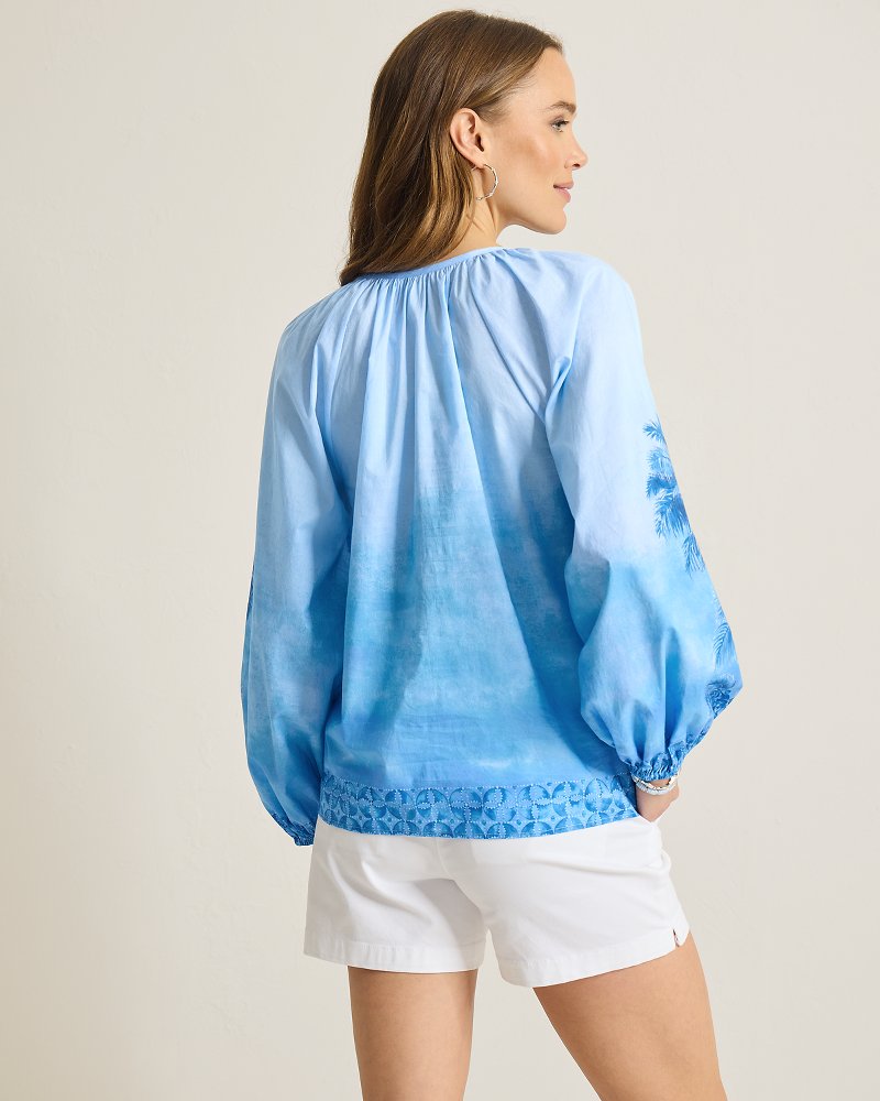 Thumbnail for Hibiscus Hues Peasant Top