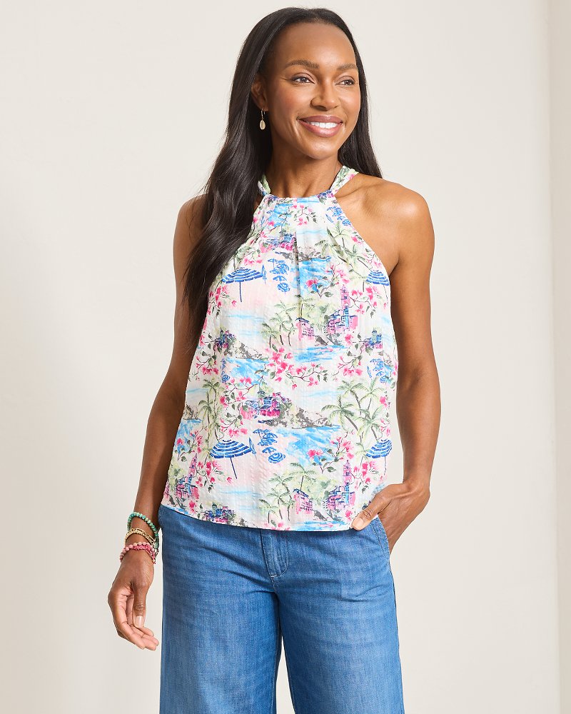 Paradise Shores Voile Halter Top