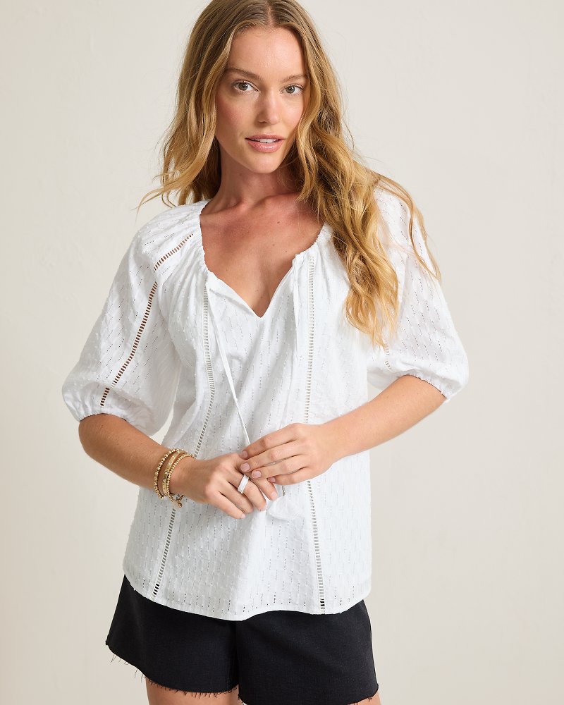 Palm Cove Elbow-Sleeve Top