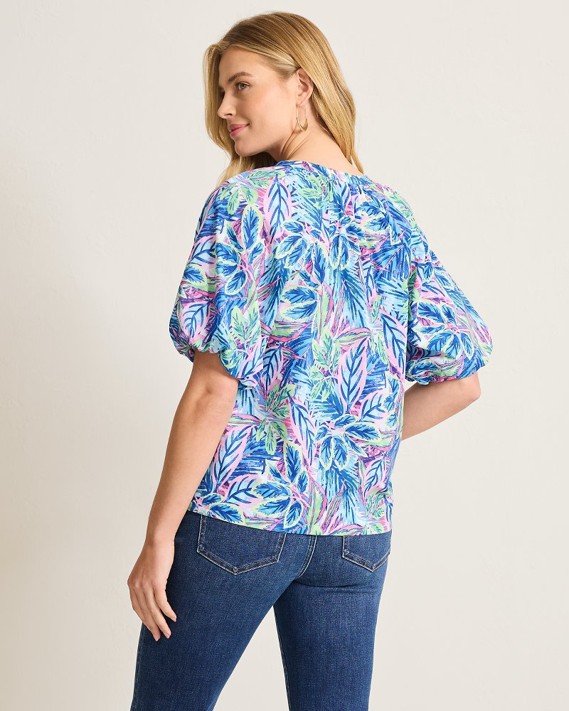 Thumbnail for Frond Grove Puff-Sleeve Top