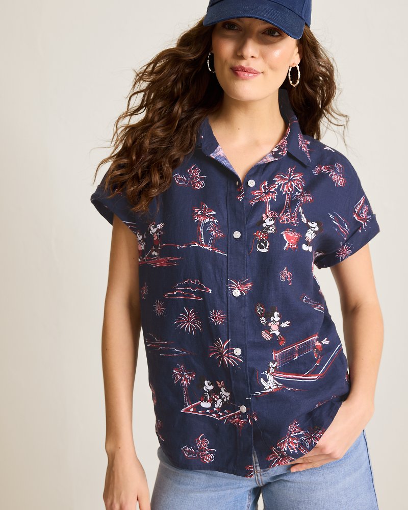 Thumbnail for Disney Barbecue Blastoff Linen Camp Shirt