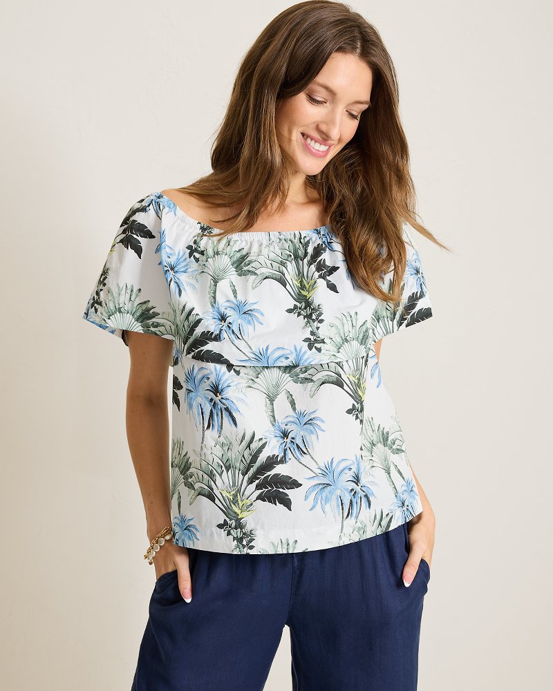 Palisade Palms Off-the-Shoulder Poplin Top